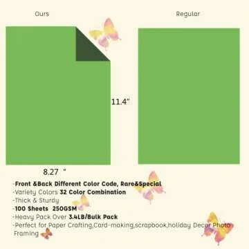 Livholic 100 Pack Heavy Colored Cardstock for Crafting