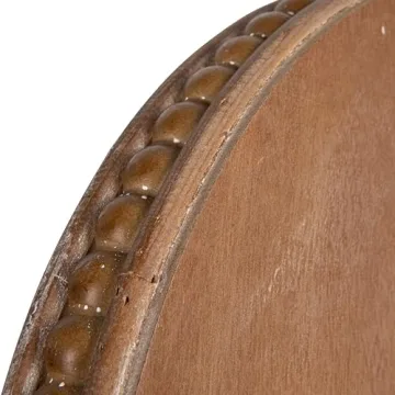 Whitewashed Round Decorative Wood Tray