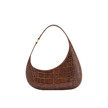 JW PEI Harlee Vegan Leather Shoulder Bag Brown Croc