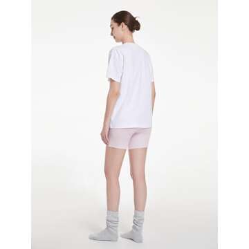 Abonlen Oversized T Shirts for Women Casual Short Sleeve Tops Lounge Blouse Crew Neck Basic Tees Loose Fit (Small,White)