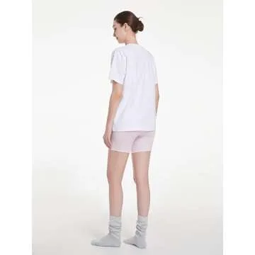 Abonlen Oversized T Shirts for Women Casual Short Sleeve Tops Lounge Blouse Crew Neck Basic Tees Loose Fit (Small,White)