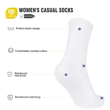 Closemate Women’s Crew Cotton Dress Socks - 5 Pairs
