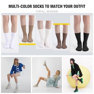 Closemate Women’s Crew Cotton Dress Socks - 5 Pairs