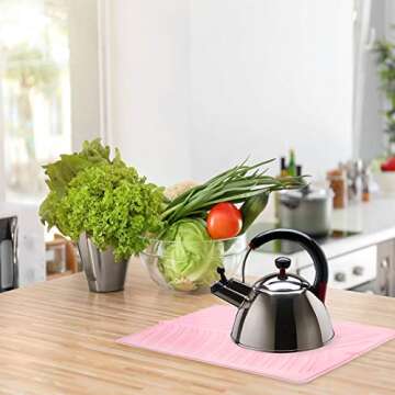 XINRUI Dish Drying Mat, Heat Resistant Non-Slip Silicone Trivet for Kitchen Counter Sink Dishwasher ...