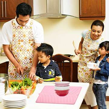 XINRUI Dish Drying Mat, Heat Resistant Non-Slip Silicone Trivet for Kitchen Counter Sink Dishwasher Safe Easy Clean Drainboard Pad Christmas Gift