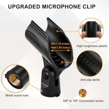 Flexible Gooseneck Microphone Stand with Clamp and Clip