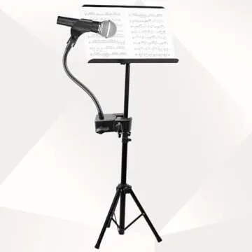 Flexible Gooseneck Microphone Stand with Clamp and Clip