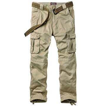 Match Men's Casual Wild Cargo Pants Outdoors Work Wear #6531(36,Apricot)