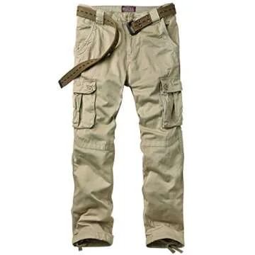 Match Men's Casual Wild Cargo Pants Outdoors Work Wear #6531(36,Apricot)