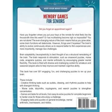 Memory Games for Seniors: A Large Print XXL Puzzle Activity Book with 501 Exciting and Funny Brain E...
