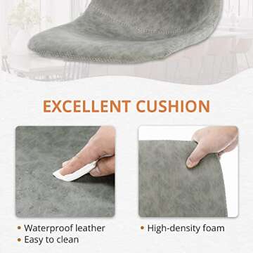 LUE BONA Bar Stools Set of 4, 30" ALX Faux Leather Barstools, Modern Counter Height Stools with Back and Metal Legs, Armless Counter Chairs for Kitchen Island, Grey