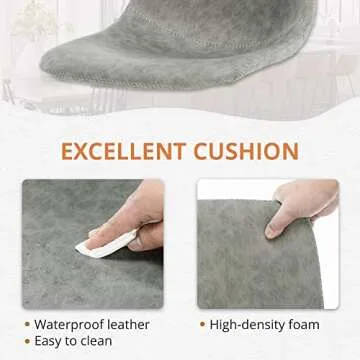 LUE BONA Bar Stools Set of 4, 30" ALX Faux Leather Barstools, Modern Counter Height Stools with Back and Metal Legs, Armless Counter Chairs for Kitchen Island, Grey