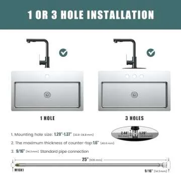 Matte Black Pull Down Kitchen Faucet - Easy Installation