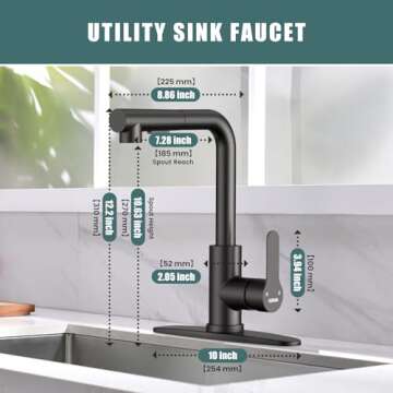 Matte Black Pull Down Kitchen Faucet - Easy Installation