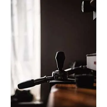 Normcore 58.5mm Coffee Tamper V4 - Spring-loaded Tamper with 15lb / 25lb / 30lbs Replacement Springs - Anodized Aluminum Handle and Stand - Stainless Steel Flat Base