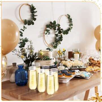 Maxcheck 48 Pcs 9 oz Baby Shower Plastic Flutes