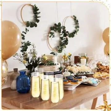 Maxcheck 48 Pcs 9 oz Baby Shower Plastic Flutes