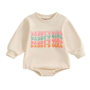 Scloutarry Toddler Baby Girl Fall Outfit Mamas Girl Boy Daddys girl Long Sleeve Sweatshirt Romper Fa...