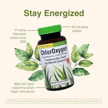 Herbs Etc. ChlorOxygen Chlorophyll Concentrate - Aids Healthy Blood Circulation - High-Altitude Environment Support - Energy Support - 60 Softgels (60 Servings)