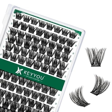 KEYYOU Lash Cluster Eyelash Extension Kit - 96pcs Soft & Comfortable DIY Home Lashes