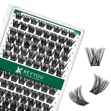 KEYYOU Lash Cluster Eyelash Extension Kit - 96pcs Soft & Comfortable DIY Home Lashes