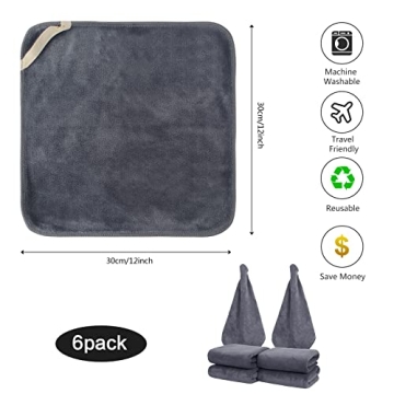 SINLAND Microfiber Facial Cloths Soft Eco-Friendly 6 Pack