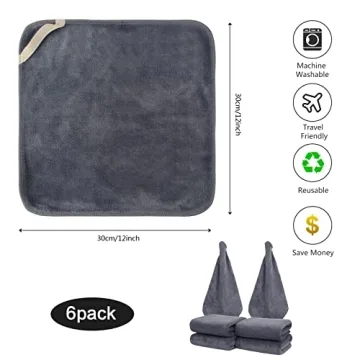 SINLAND Microfiber Facial Cloths Soft Eco-Friendly 6 Pack