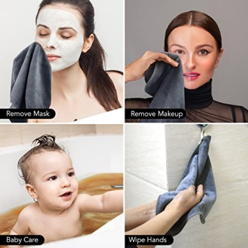 SINLAND Microfiber Facial Cloths Soft Eco-Friendly 6 Pack