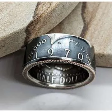 Handcrafted Coin Ring from 1970 JFK Half Dollar Gift