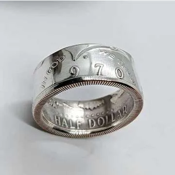 Handcrafted Coin Ring from 1970 JFK Half Dollar Gift