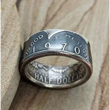 Handcrafted Coin Ring from 1970 JFK Half Dollar Gift