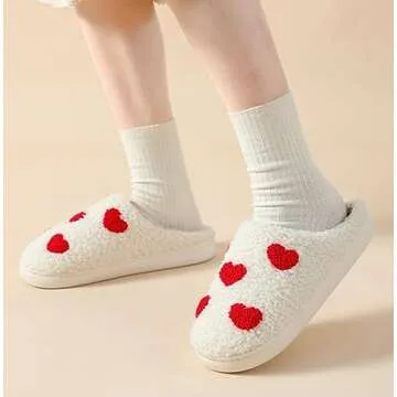 Women Slippers Cute Pattern Strawberry Slippers Warm Soft Bedroom Shoes Fuzzy Closed Toe Sandals Non Slip House Bedroom Slippers