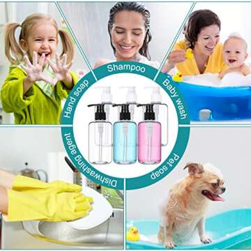 Eccliy 30 Pack 8 oz Clear Lotion Bottles - Reusable & Leak-Proof