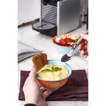 Selamica Porcelain Ice Cream Bowls Set of 6, Small Bowls, Ceramic bowls for Dessert, Ice Cream, Vari...