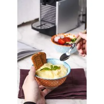 Selamica Porcelain Ice Cream Bowls Set of 6, Small Bowls, Ceramic bowls for Dessert, Ice Cream, Vari...