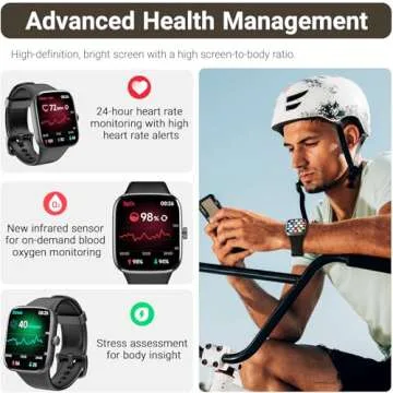TOZO AMOLED S7 Smart Watch Bluetooth Call 1.85 Inch Ultra HD Screen,Dynamic Dials Messages Push 100+ Sports Modes,Detect Human Health (Heart Rate,Blood Oxygen) with High Battery Life,Touch Function