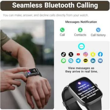 TOZO AMOLED S7 Smart Watch Bluetooth Call 1.85 Inch Ultra HD Screen,Dynamic Dials Messages Push 100+ Sports Modes,Detect Human Health (Heart Rate,Blood Oxygen) with High Battery Life,Touch Function