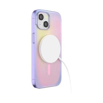 PopSockets iPhone 15 Case with Round Phone Grip Compatible with MagSafe, Phone Case for iPhone 15, Wireless Charging Compatible - Aura