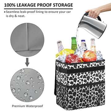 Vankor Cute Car Trash Can Waterproof Bin for Vehicles