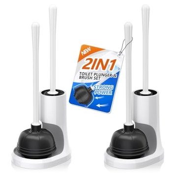 Uptronic Toilet Plunger and Brush Combo Set - Modern Design