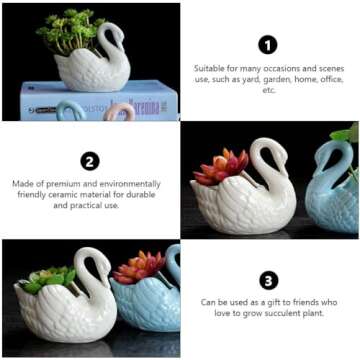 Stylish Zerodeko Swan Flower Pot for Home Decor