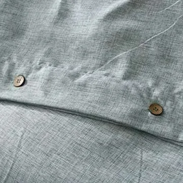 JELLYMONI Duvet Cover Set 100% Washed Cotton Linen Feel Textured Super Soft 3PCs Bedding Set with Pillowshames (Rust, King