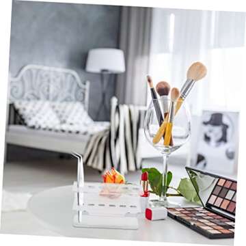 FOMIYES 1pc Storage Rack Make up Kit Clear Display Stand Lash Cluster Eyelash Holder Rack for Eyelash Extensions Tweezer Display Stand Tweezer Organizer Acrylic