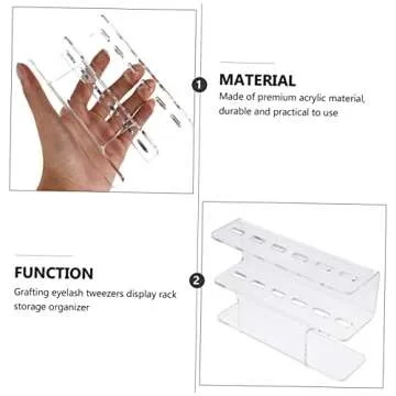 FOMIYES 1pc Storage Rack Make up Kit Clear Display Stand Lash Cluster Eyelash Holder Rack for Eyelash Extensions Tweezer Display Stand Tweezer Organizer Acrylic