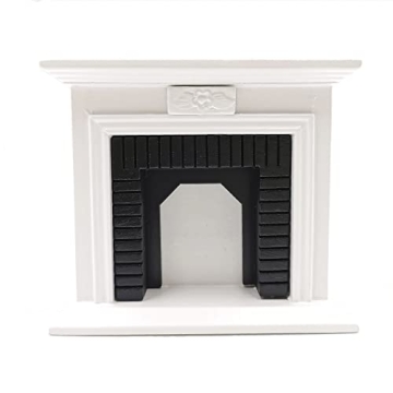 Miniature Wooden Dollhouse Fireplace for Creative Play