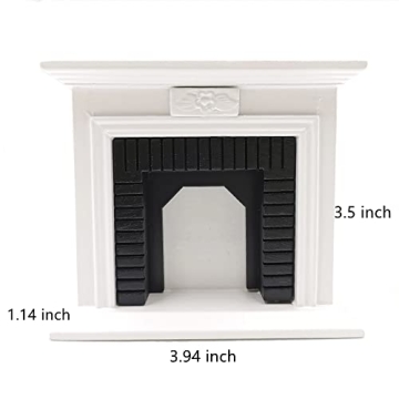 Miniature Wooden Dollhouse Fireplace for Creative Play