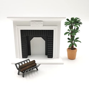 Miniature Wooden Dollhouse Fireplace for Creative Play