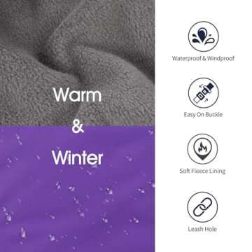 IECOii Extra Warm Dog Coat Reflective Adjustable Dog Jacket Dog Winter Coat with Buckle Fleece Turtleneck Dog Jacket for Cold Weather Soft Winter Coat for Small Medium Extra Large Dogs