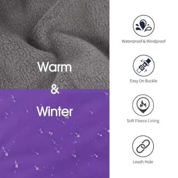 IECOii Extra Warm Reflective Dog Coat for Small Dogs