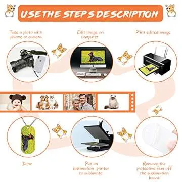 Hicarer Sublimation Blank Dog Tags Set for Personalized Crafts